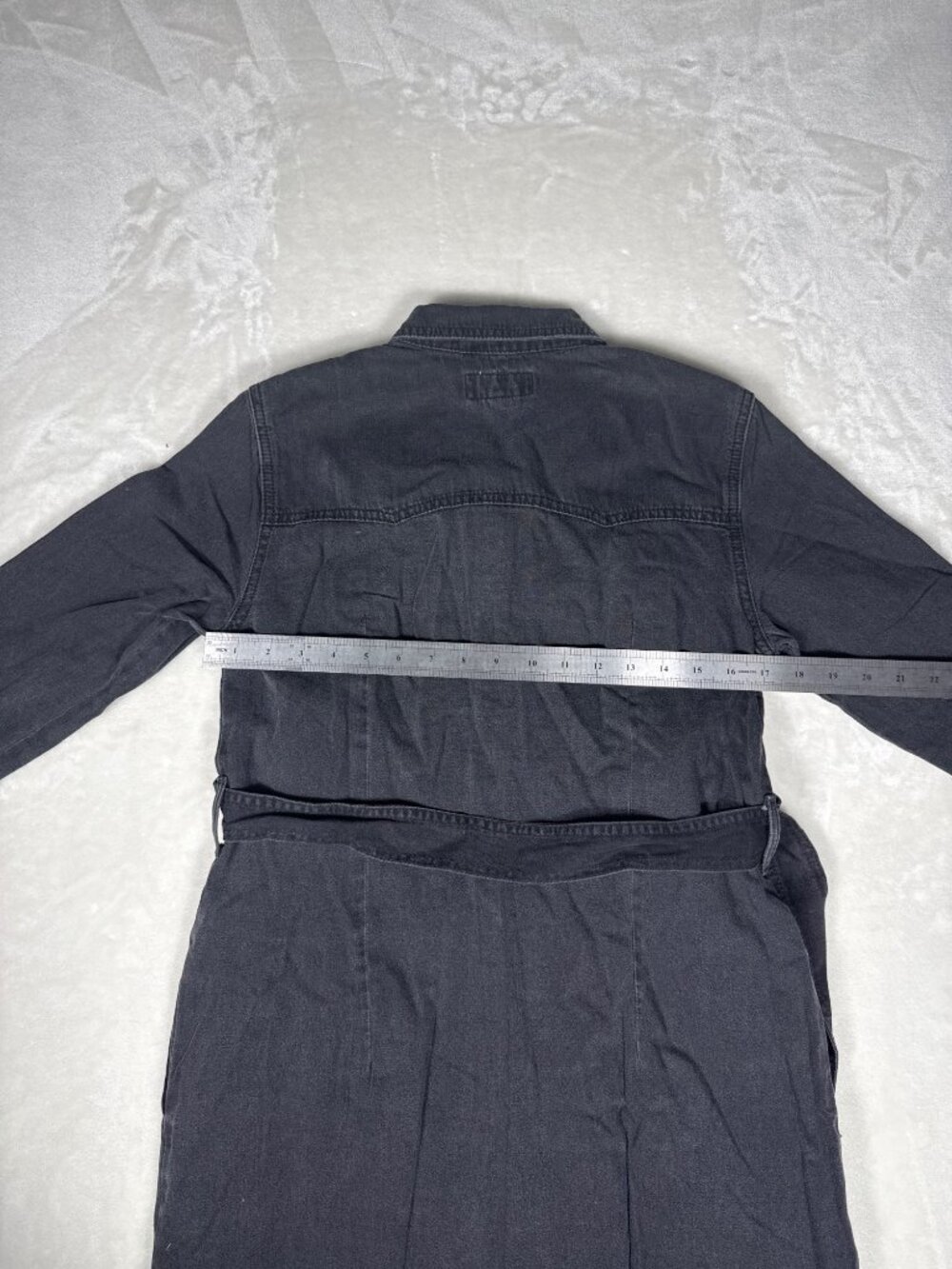 Wrangler Belted Denim Midi Dress XS Black Western Style - Picture 7 of 9